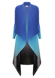 Alquema Long Collare Coat - TANZANITE TO BLACK