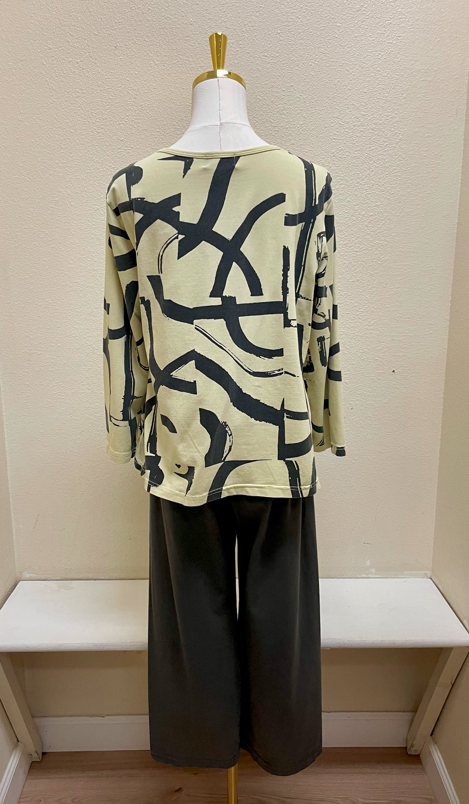 Fenini Asymmetrical Collar Top - C46964P - BUTTER