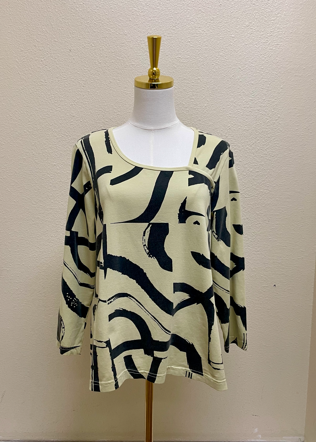 Fenini Asymmetrical Collar Top - C46964P - BUTTER