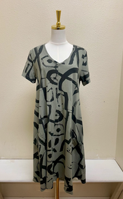 Fenini V-Neck Dress - C46877 - MOSS