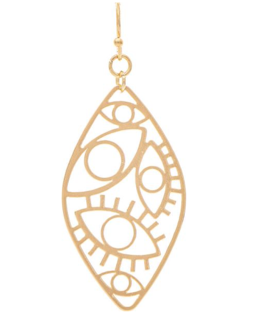 RAIN Gold Evil Eye Mosaic Earring
