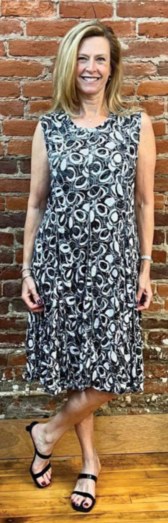 Shana Crinkle Stitch Detail Tank Dress - 26011 - BLACK