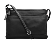 ili New York - DOUBLE ZIP CROSSBODY BAG - 6028 - Black