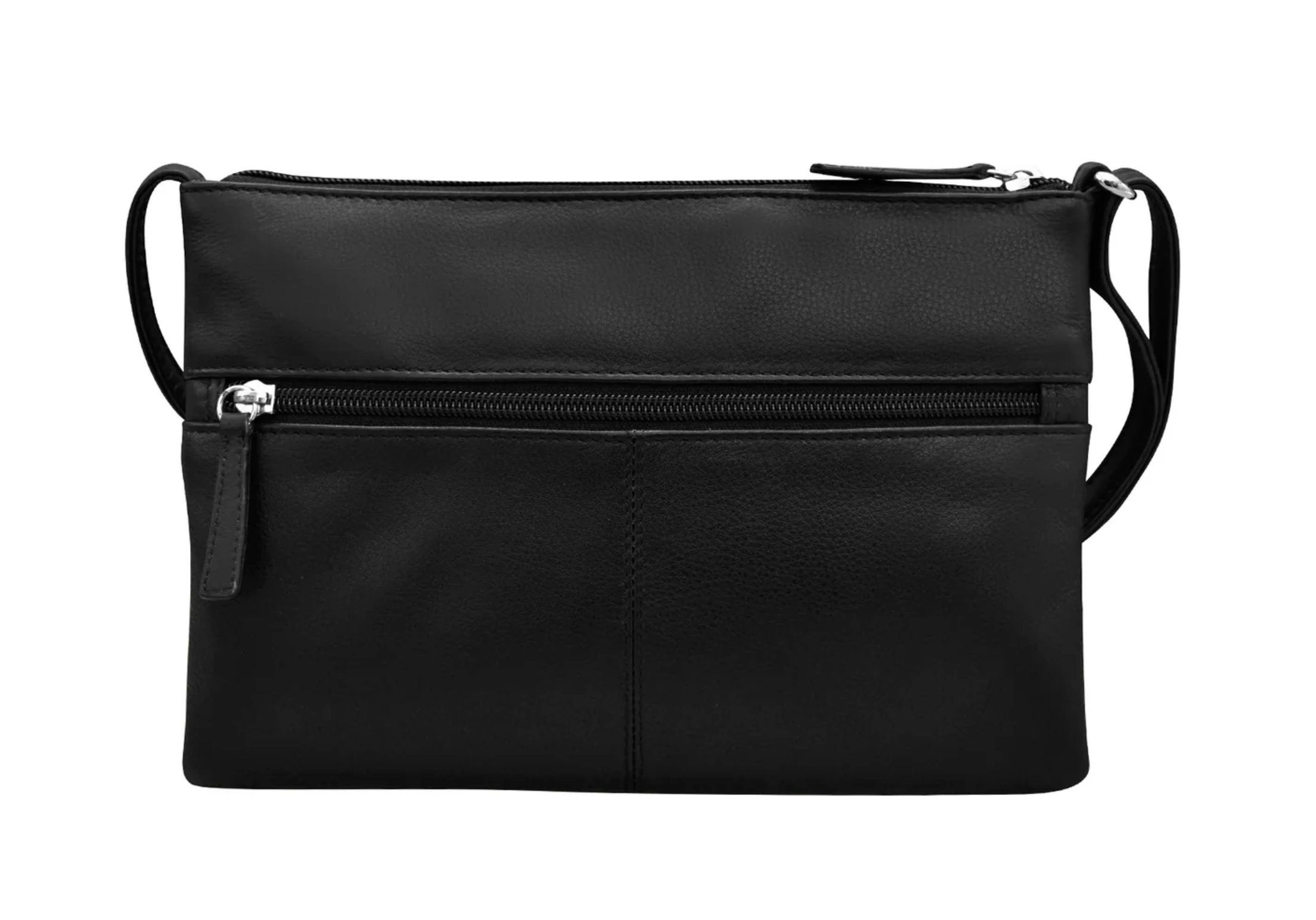 ili New York - DOUBLE ZIP CROSSBODY BAG - 6028 - Black