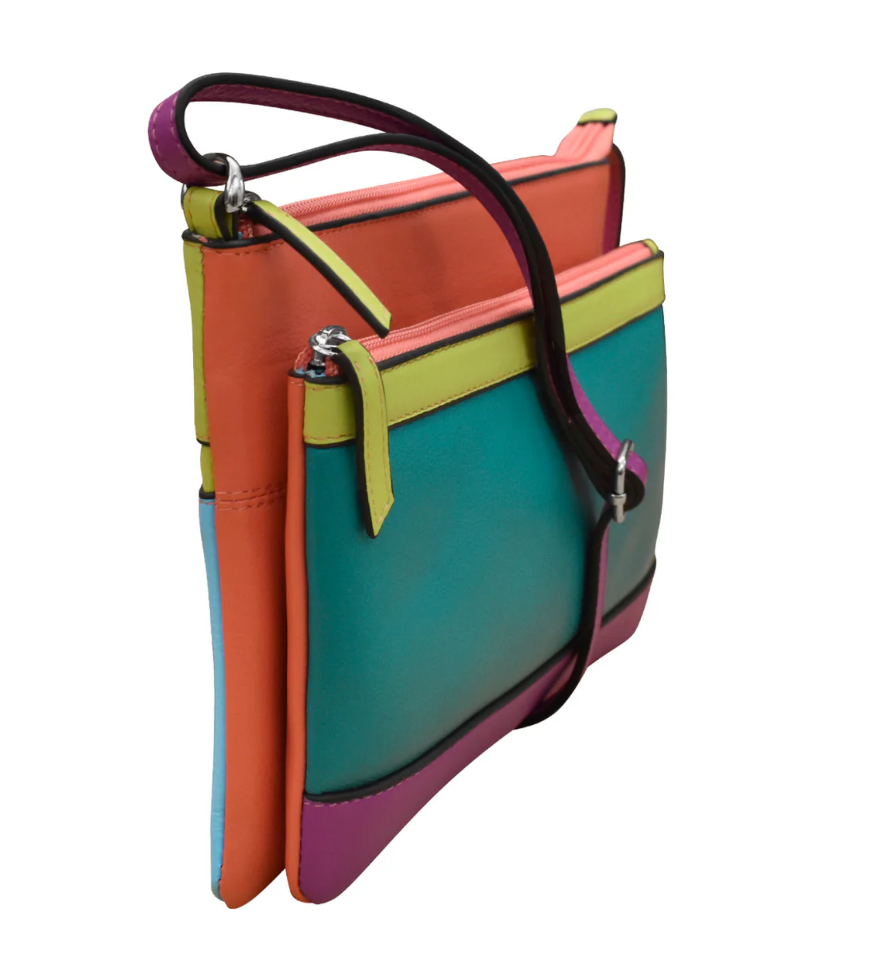 ili New York - DOUBLE ZIP CROSSBODY BAG - 6028 - Paradise Multi