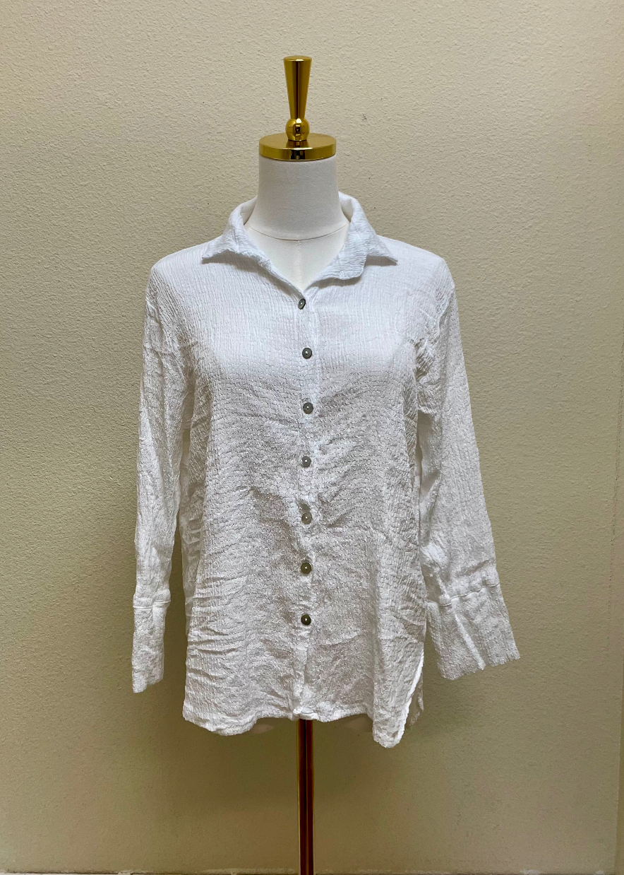 CUT LOOSE Crinkle Check Crop Easy Shirt - 6126986