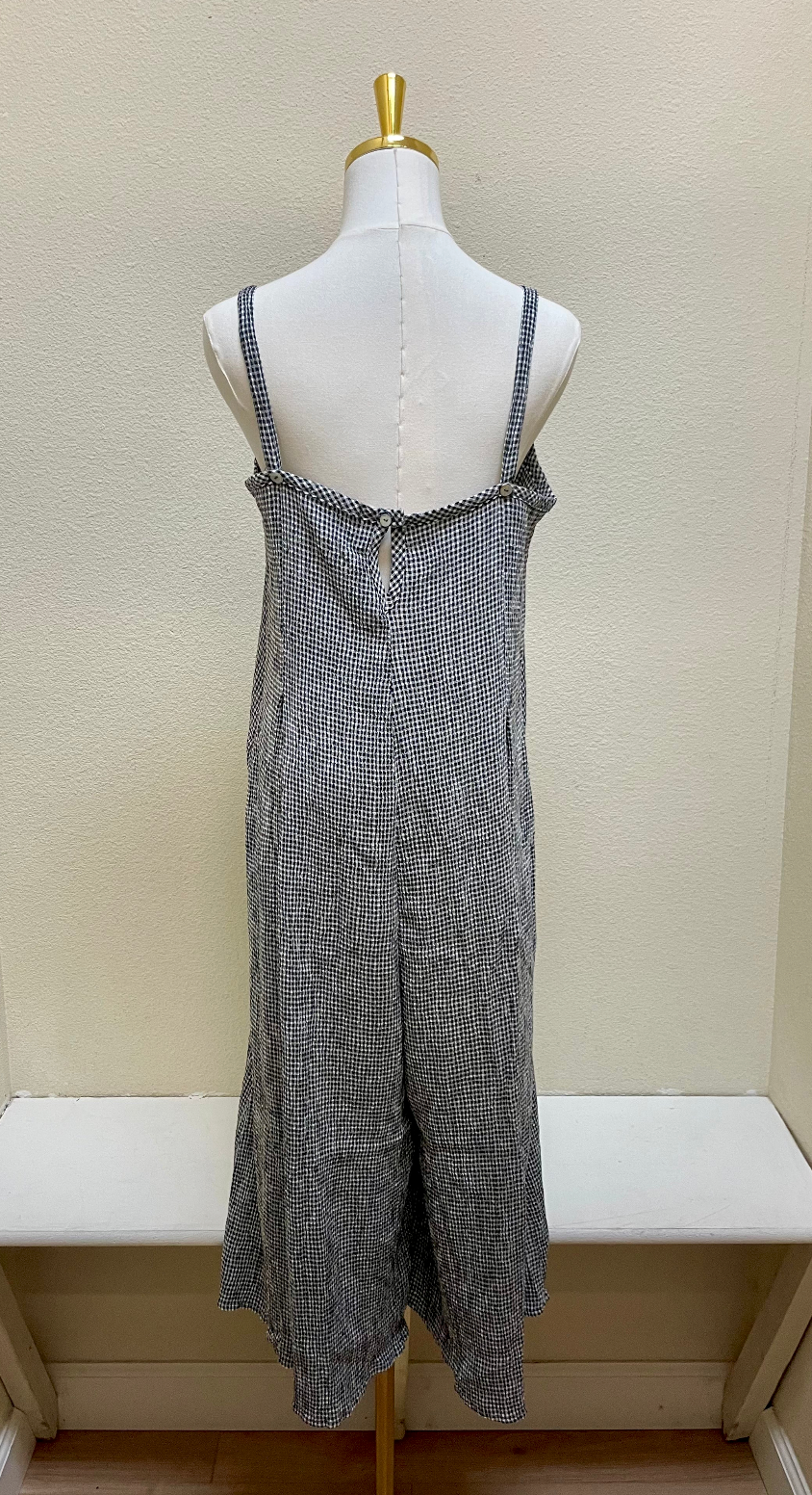 CUT LOOSE Crinkle Check Crop Jumpsuit - 6122083