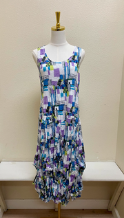 Shana Crinkle Long Tank Bubble Dress - 26006 - MULTI