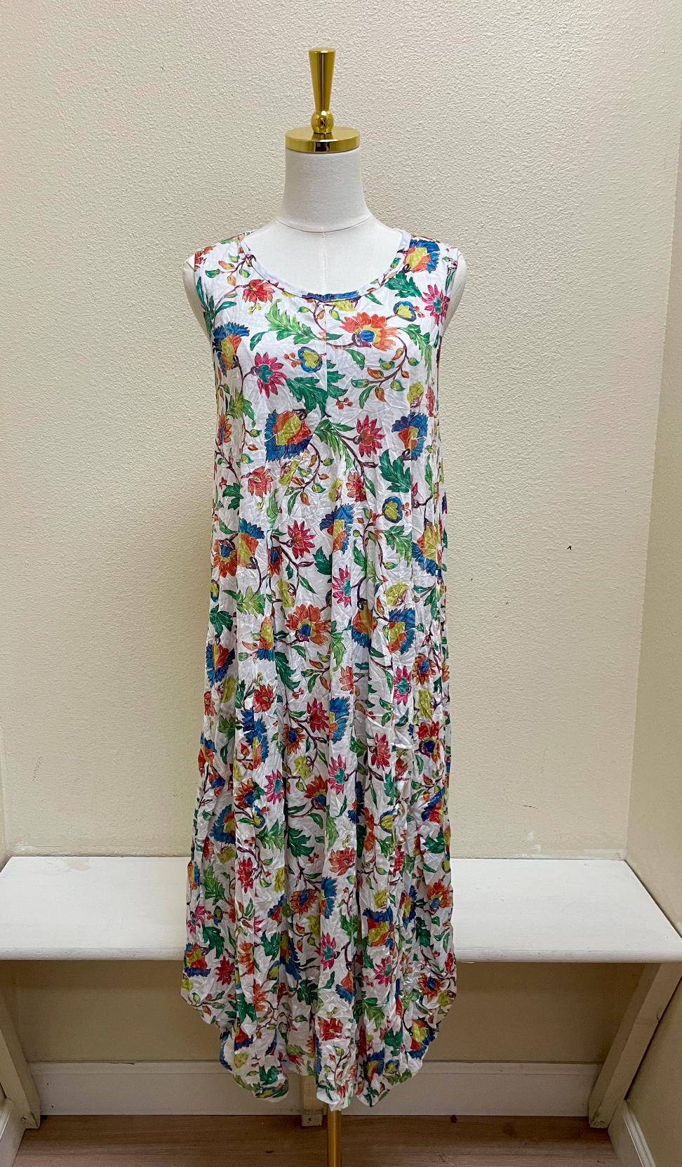 Shana Crinkle Tank Dress - 26038 - KHAKI