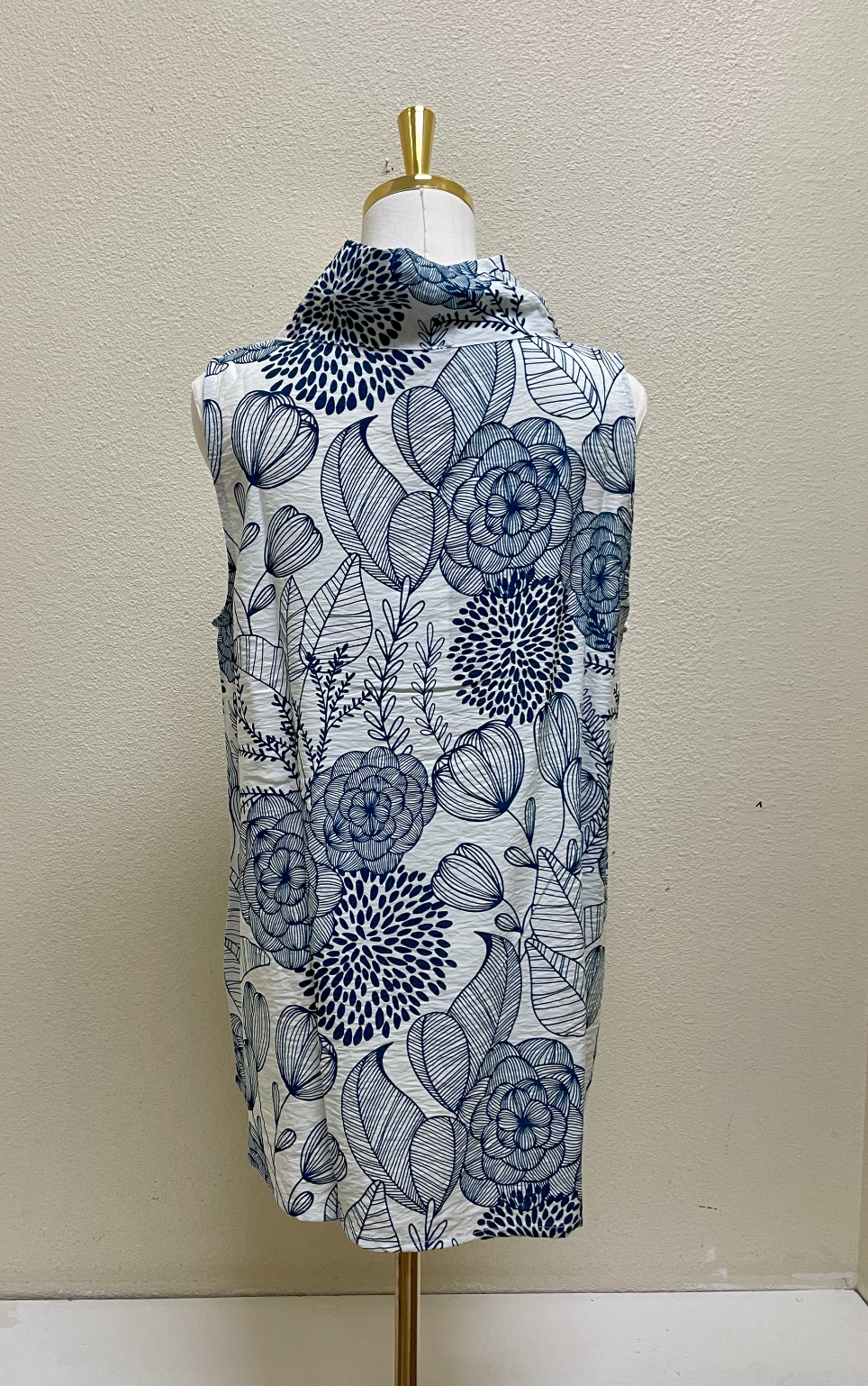 Shana Printed Cowl Neck Tunic - 26341 - NAVY