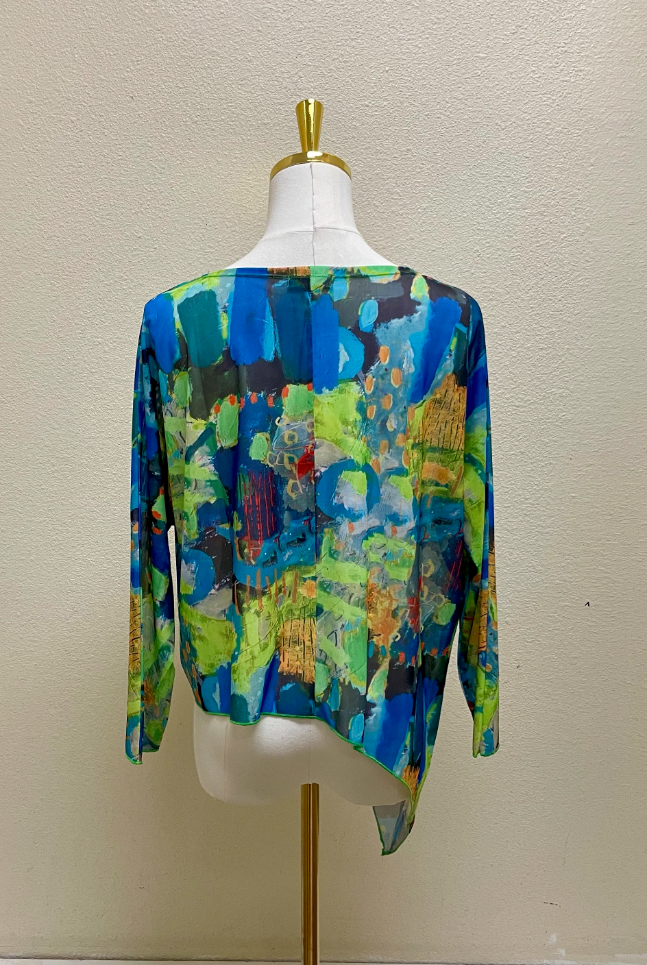 Shana Asymmetrical Mesh Topper - 26071 - GREEN