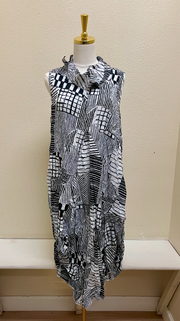 Shana Woven Tank Dress - 26082 - BLK/WHT