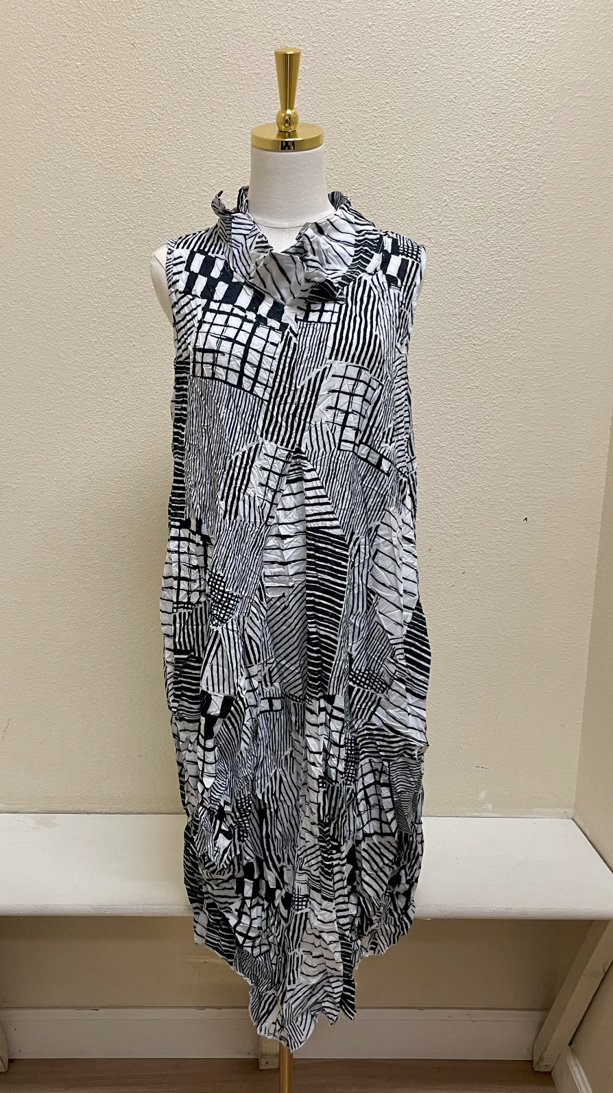 Shana Woven Tank Dress - 26082 - BLK/WHT