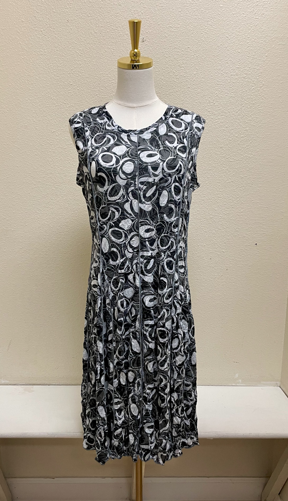 Shana Crinkle Stitch Detail Tank Dress - 26011 - BLACK