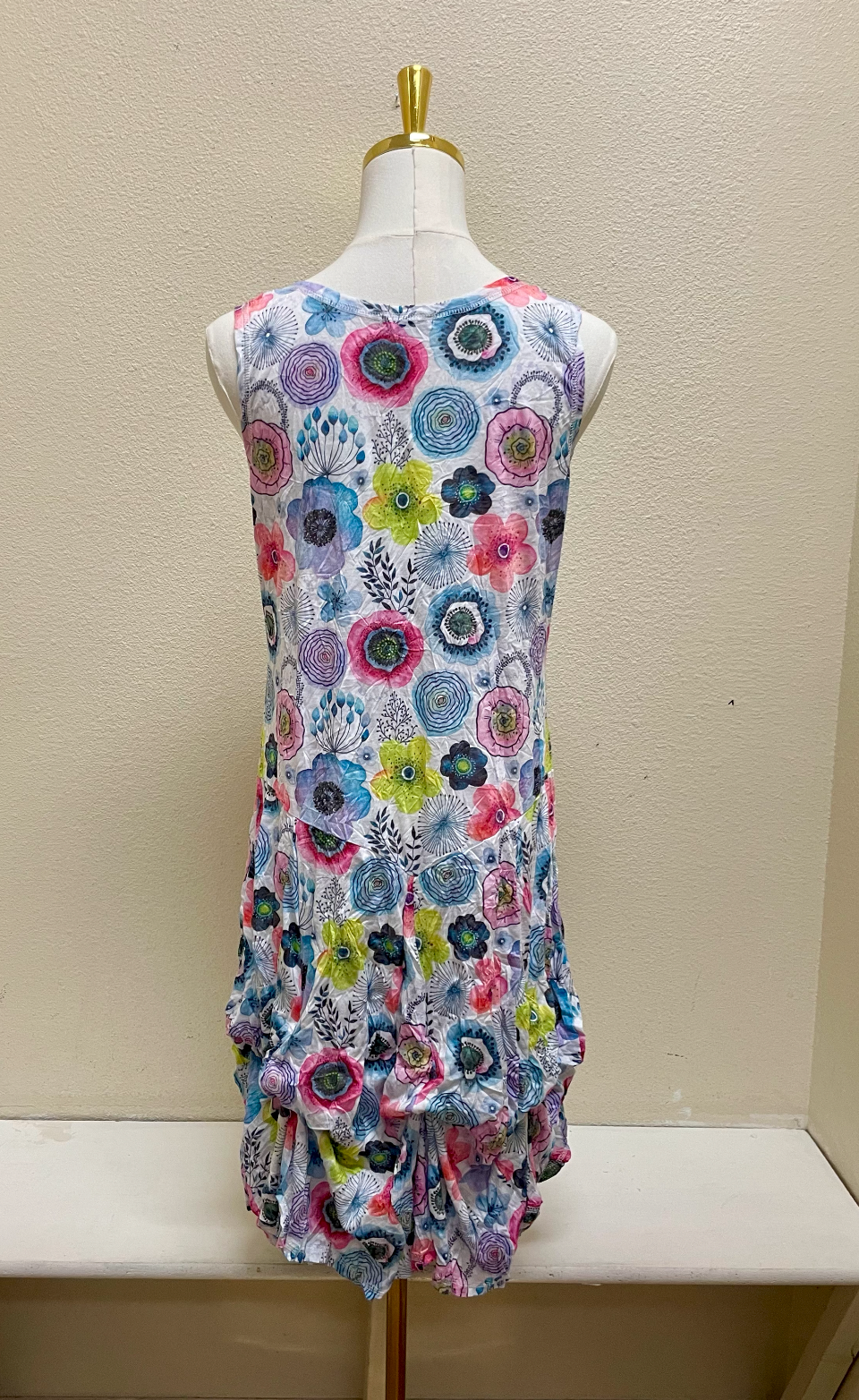 Shana Crinkle Short Tank Bubble Dress - 26007 - FLORAL