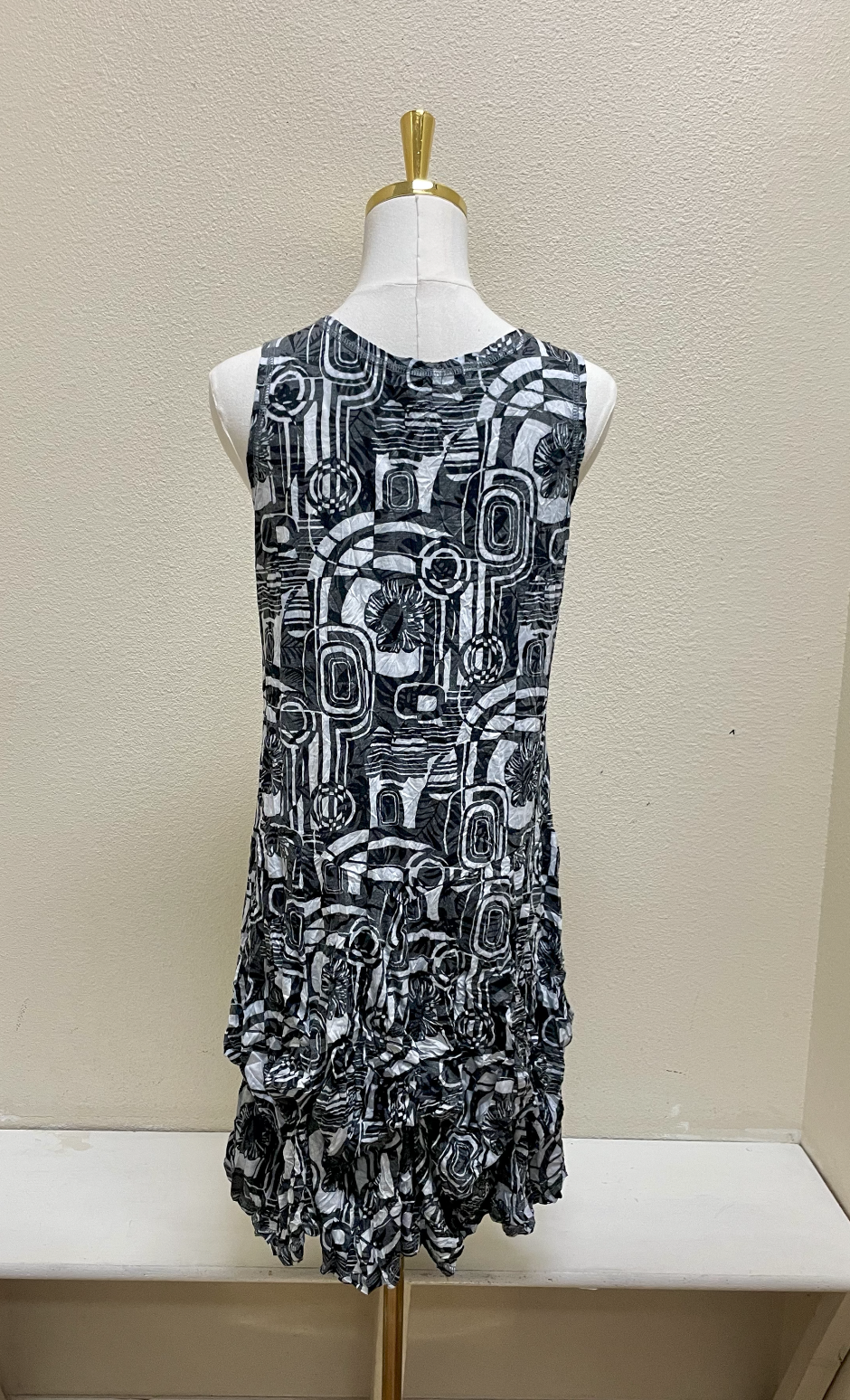 Shana Crinkle Short Tank Bubble Dress - 26007 - BLACK