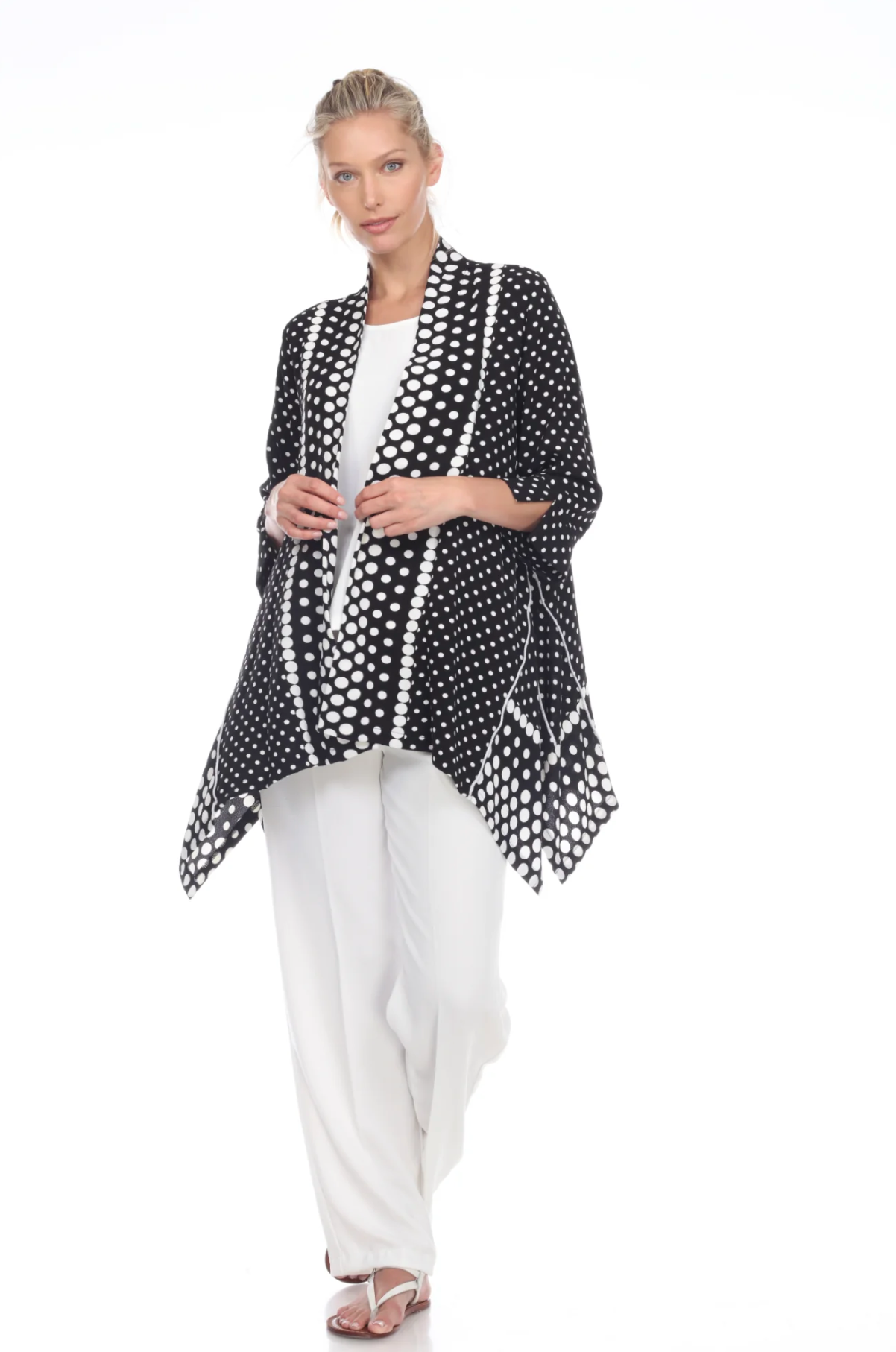 MOONLIGHT Black & White Dot Cardigan Jacket - 3081