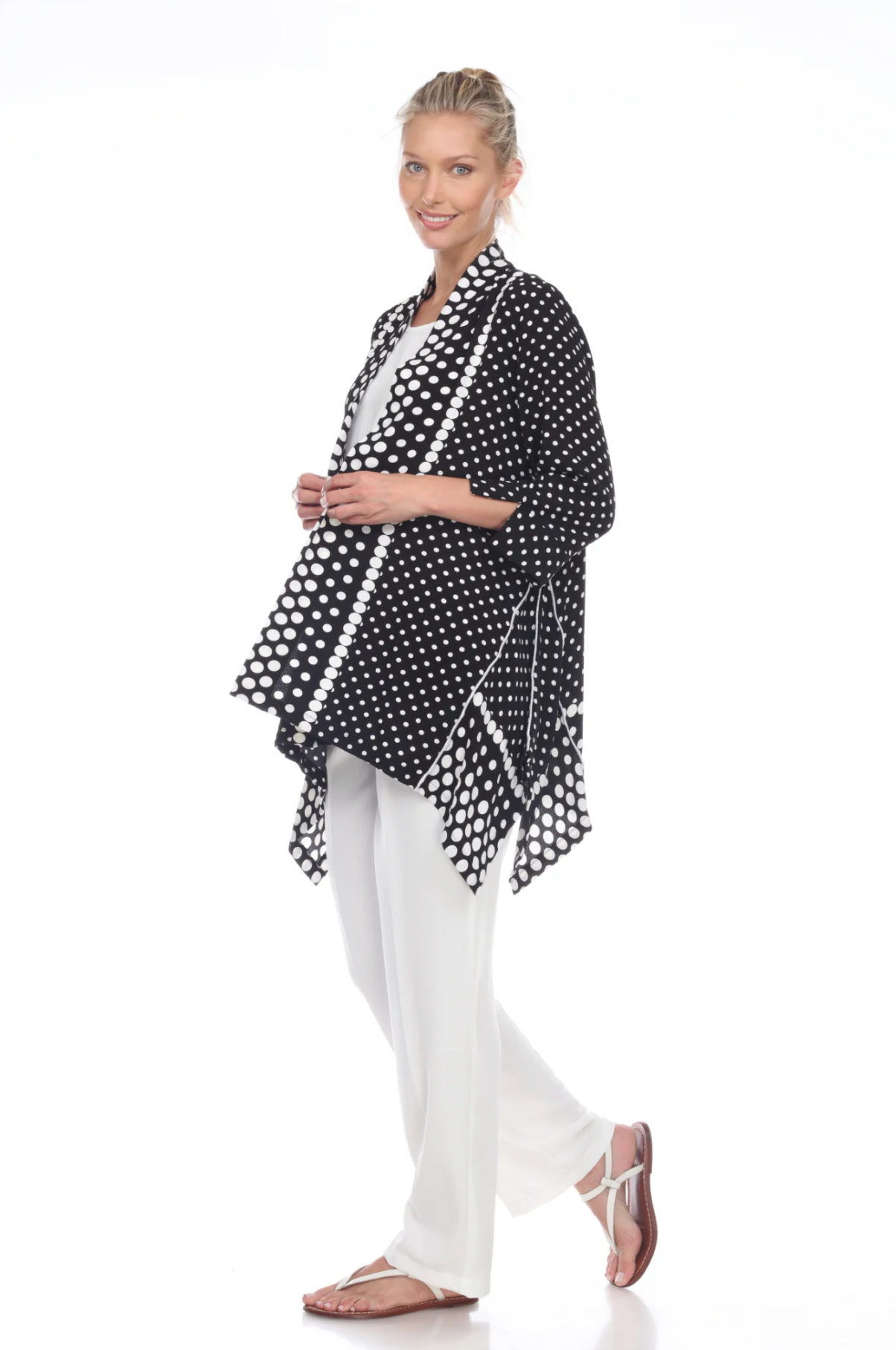 MOONLIGHT Black & White Dot Cardigan Jacket - 3081