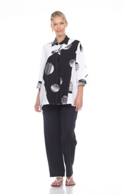 MOONLIGHT Abstract Black & White Dot Top - 3023
