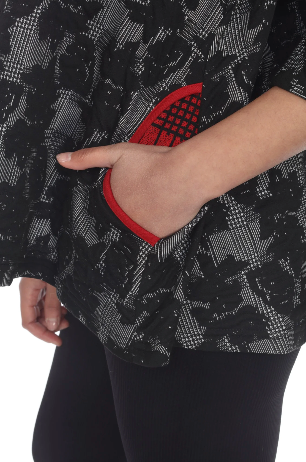 MOONLIGHT Button Down Black & Gray Floral Print Jacket - 3428 FW