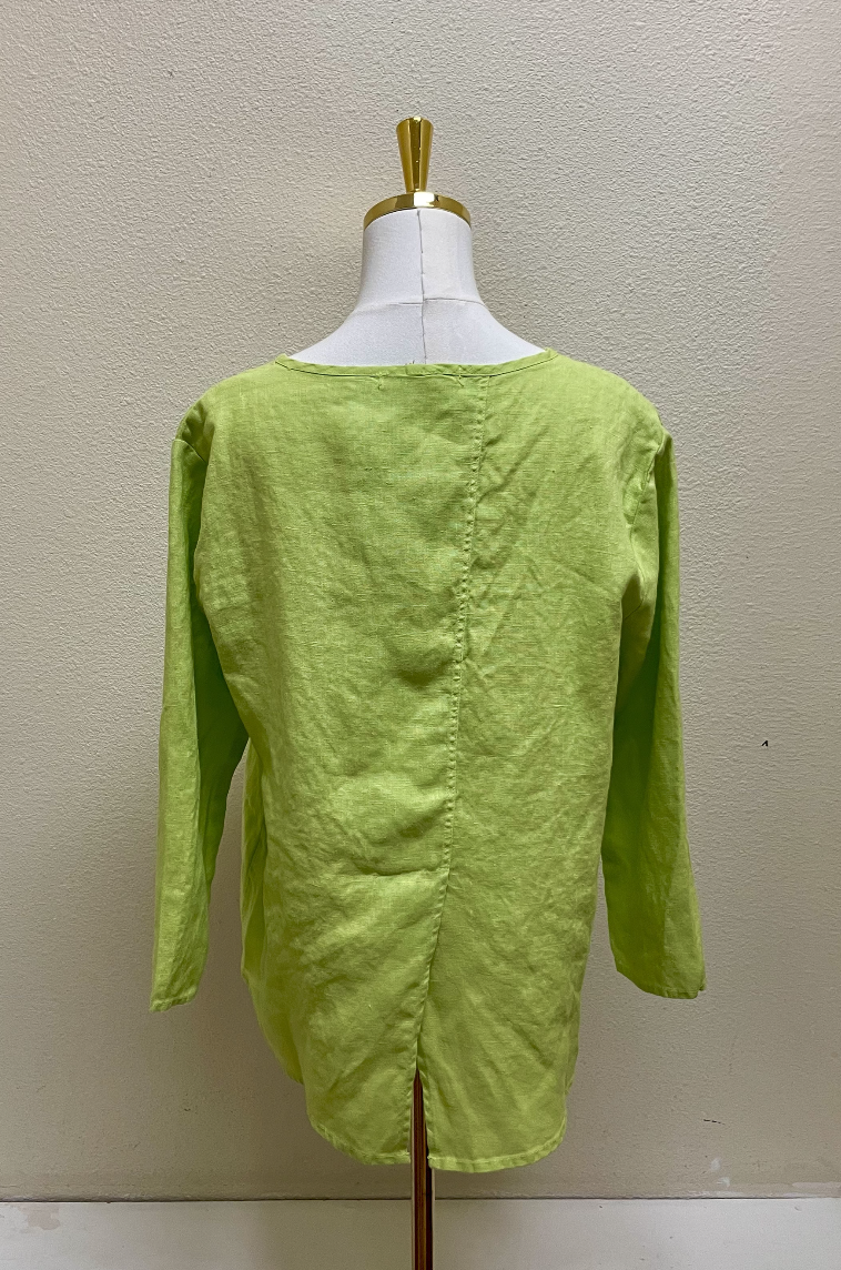CUT LOOSE Hanky Linen 3/4 Sleeve Split Back - 4207965