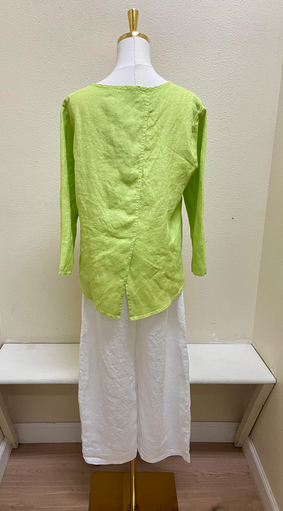 CUT LOOSE Hanky Linen 3/4 Sleeve Split Back - 4207965