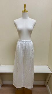 CUT LOOSE Hanky Linen Barrel Crop Pant - 4202431 - WHITE