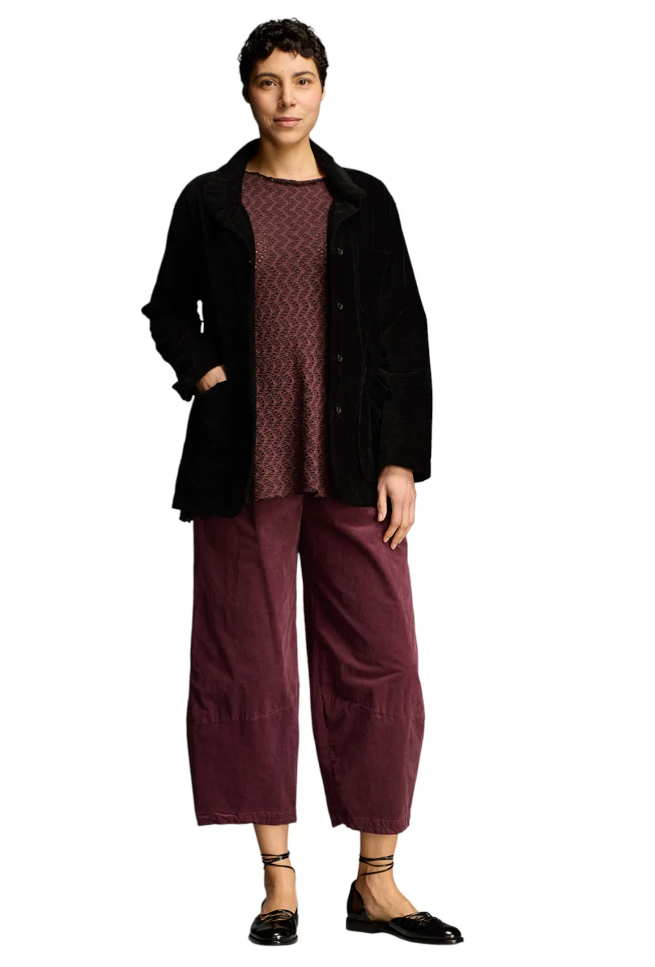 CUT LOOSE Blk/Nat Crochet Boho Tunic - 0126719