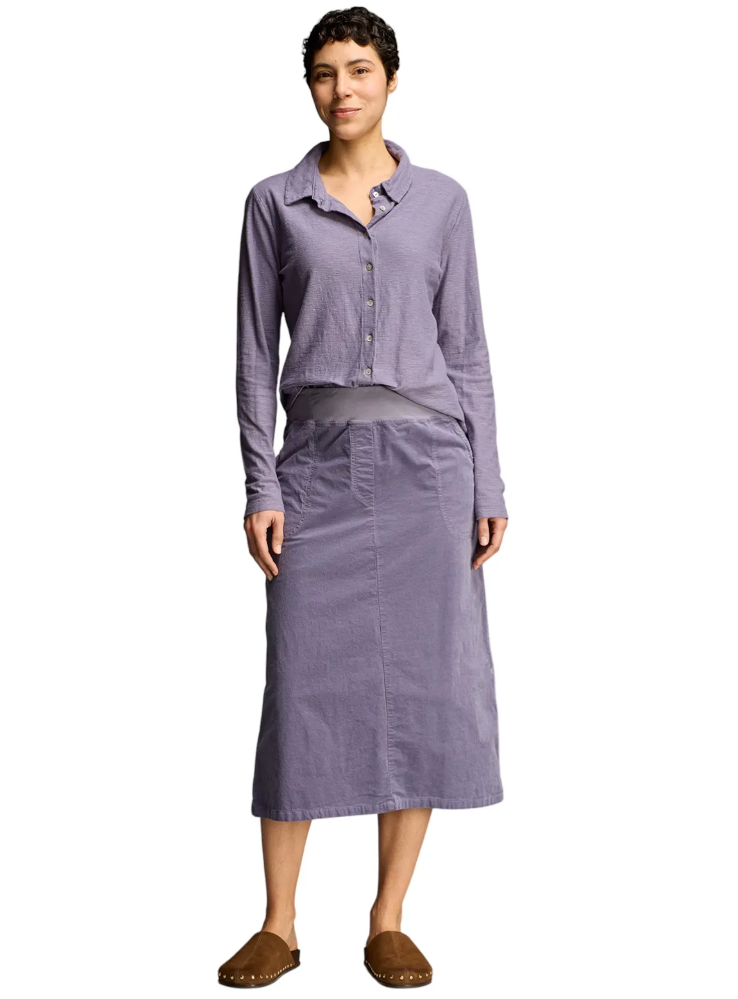 CUT LOOSE Mini Cord Easy Midi Skirt - 0039514