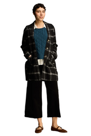 CUT LOOSE Plaid Boiled Wool Mid-Length Coat - 3718741