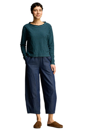 CUT LOOSE Black Stripe Boxy Mockneck Top - 5756494
