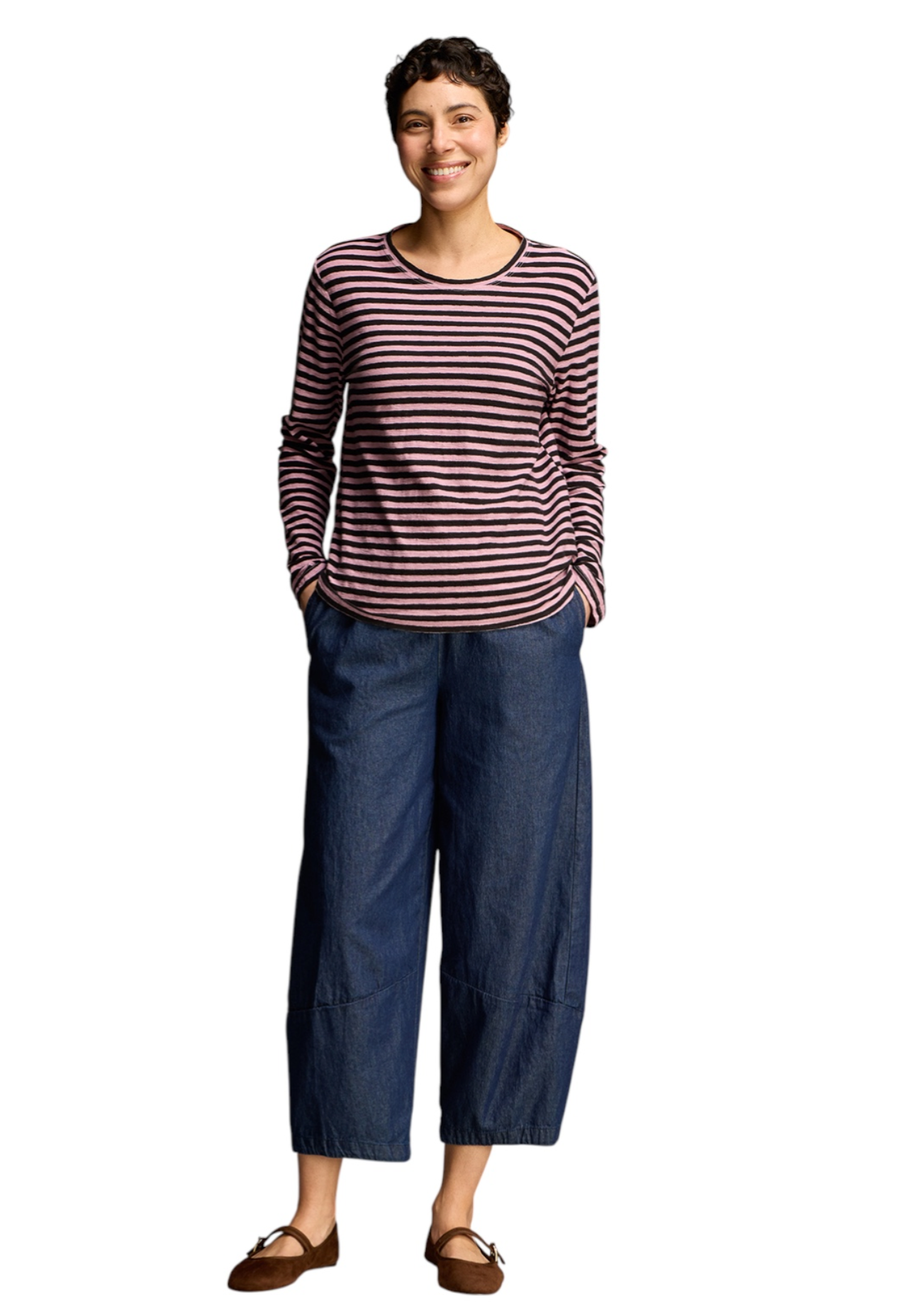 CUT LOOSE Black Stripe Long Sleeve Easy Tee - 5756611