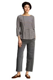 CUT LOOSE Black Stripe Patch Aline Boatneck - 5756706