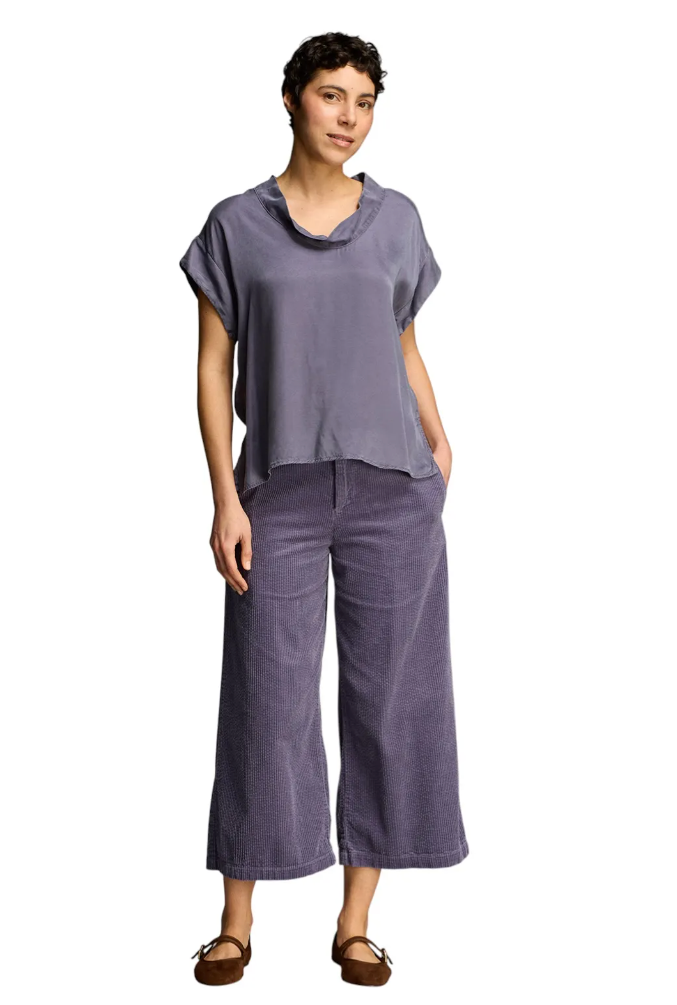 CUT LOOSE Lux Cord Crop Wide Leg Zip Pant - 1892943