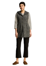CUT LOOSE Marled Boiled Wool Hooded Vest - 3245724