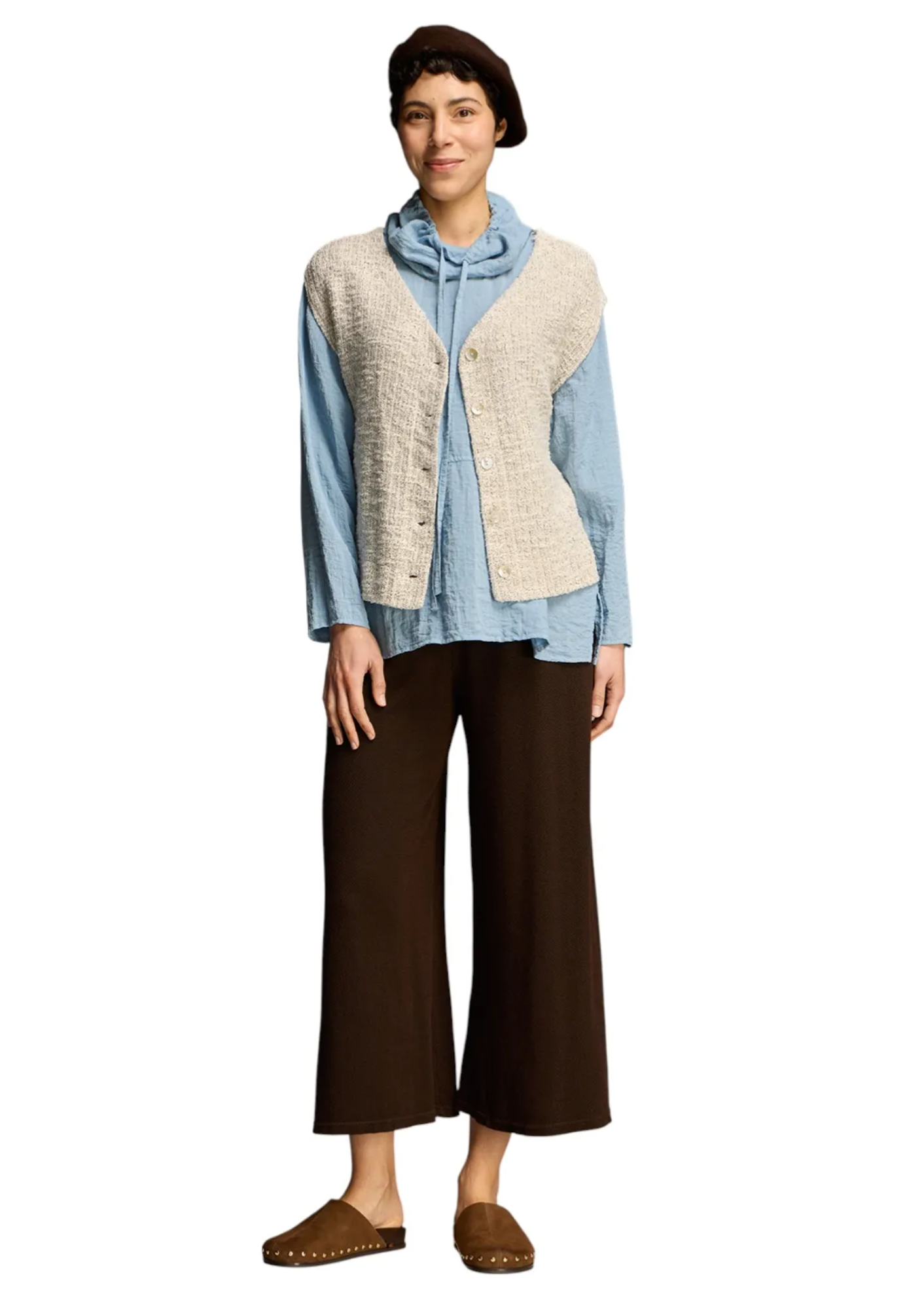 CUT LOOSE Marled Sweater Knit Cropped Pant - 6702122