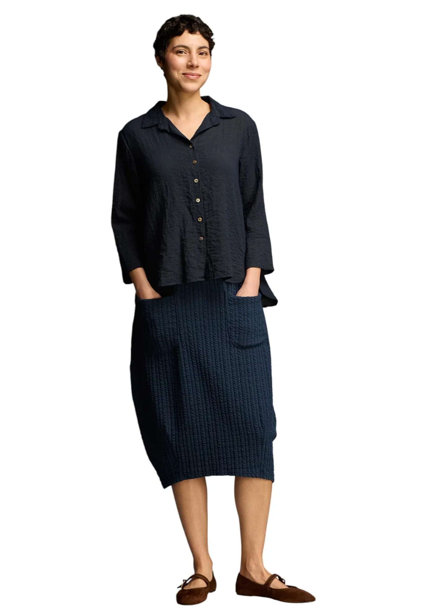 CUT LOOSE Textured Stripe Pocket Lantern Skirt - 0699519