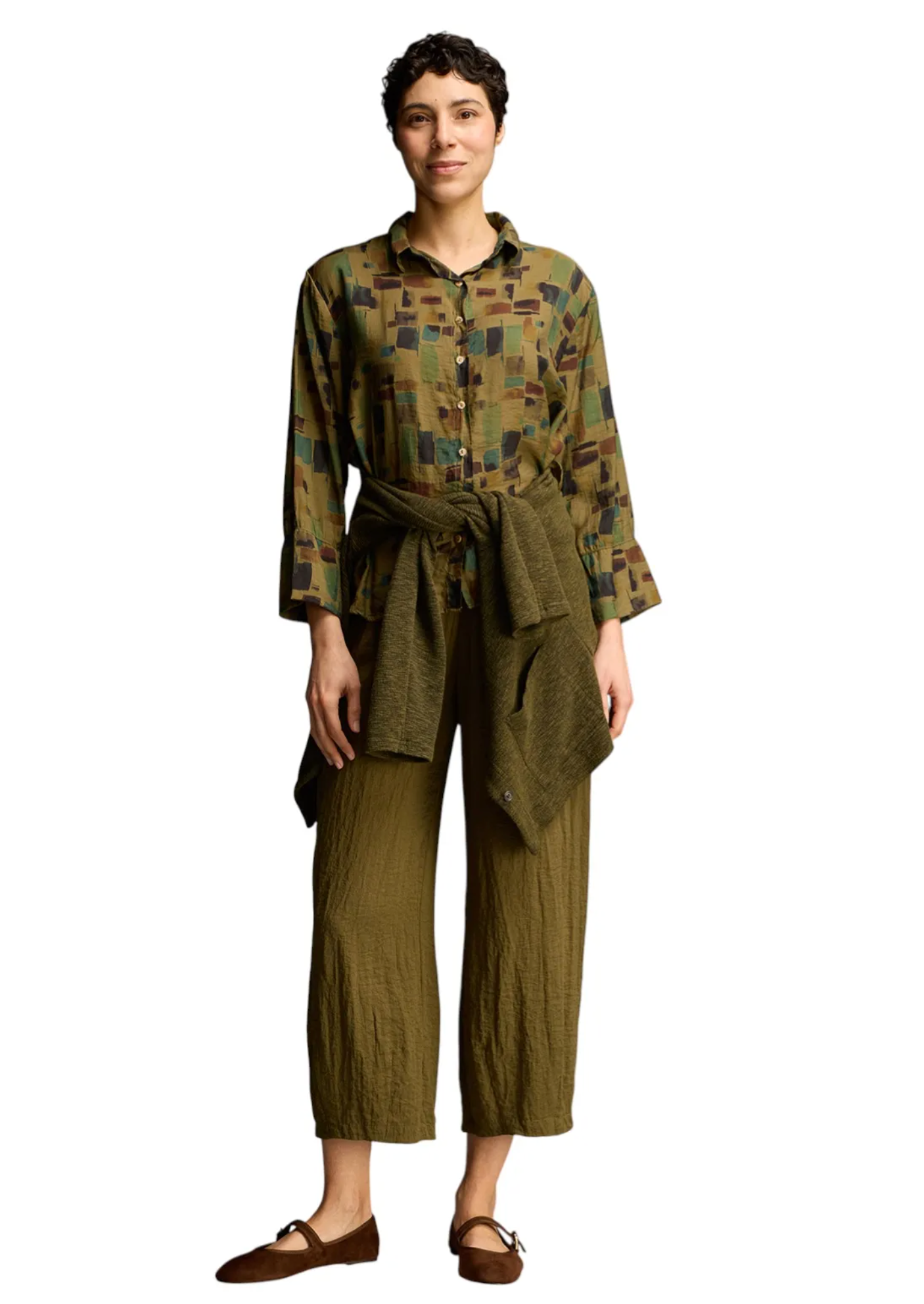 CUT LOOSE Sea Glass Crop Easy Shirt - 6236986