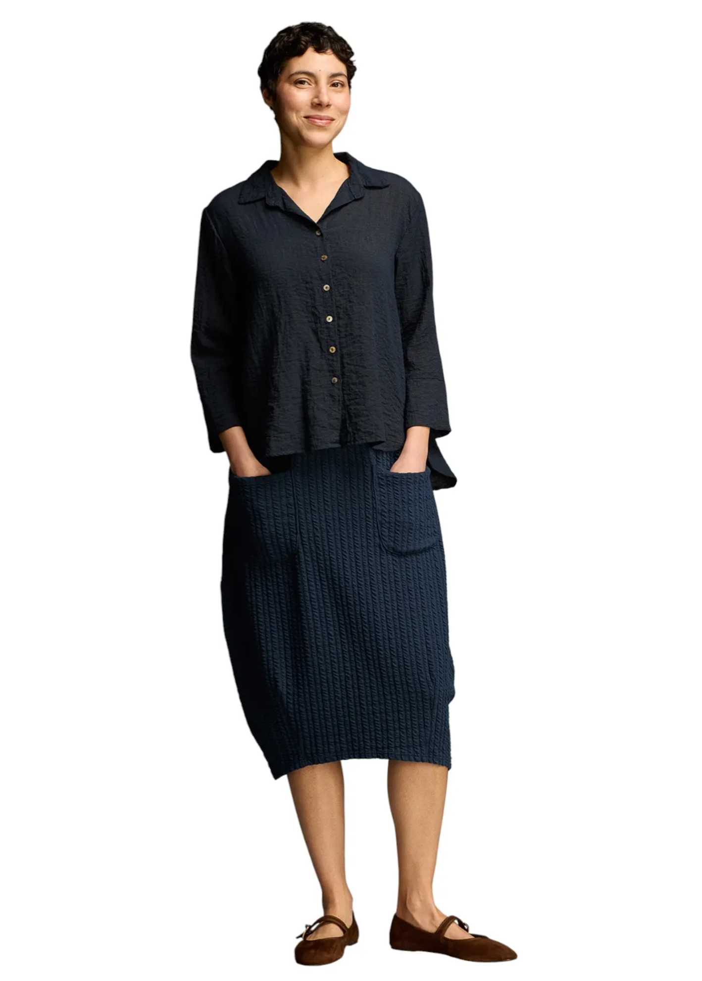 CUT LOOSE Fall Parachute Crop Easy Shirt - 6386986