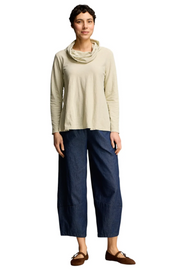 CUT LOOSE Linen Cotton Jersey Cowl Neck Pullover - 5017428