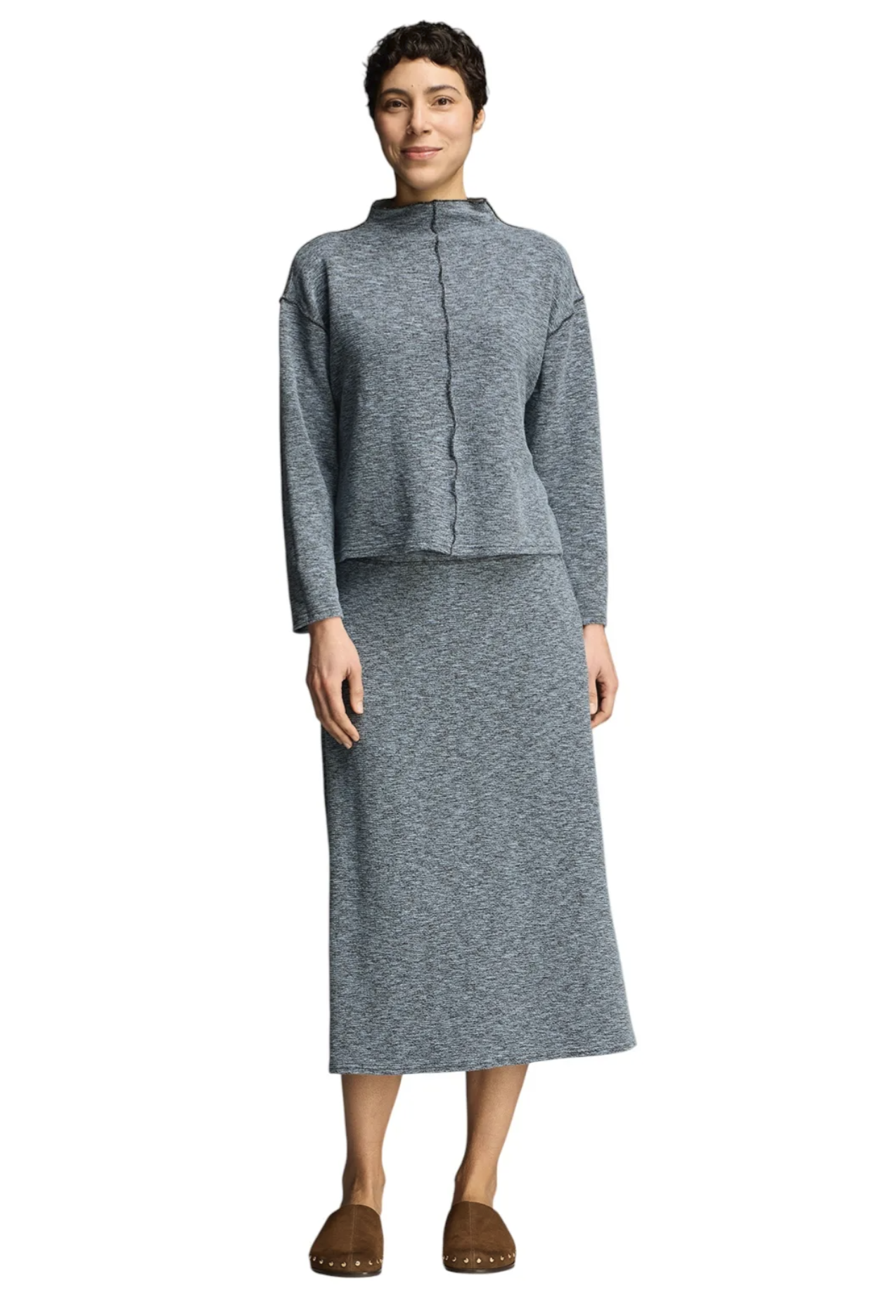 CUT LOOSE Crimped Fabric Funnel Pullover - 6546517