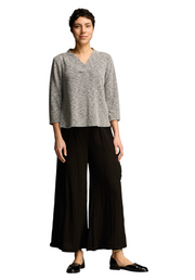 CUT LOOSE Crimped Fabric Shawl Collar Top - 6546740