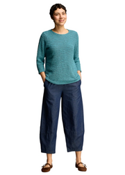 CUT LOOSE Texture Sweater Knit 3/4 Sleeve Boatneck Top - 6375060