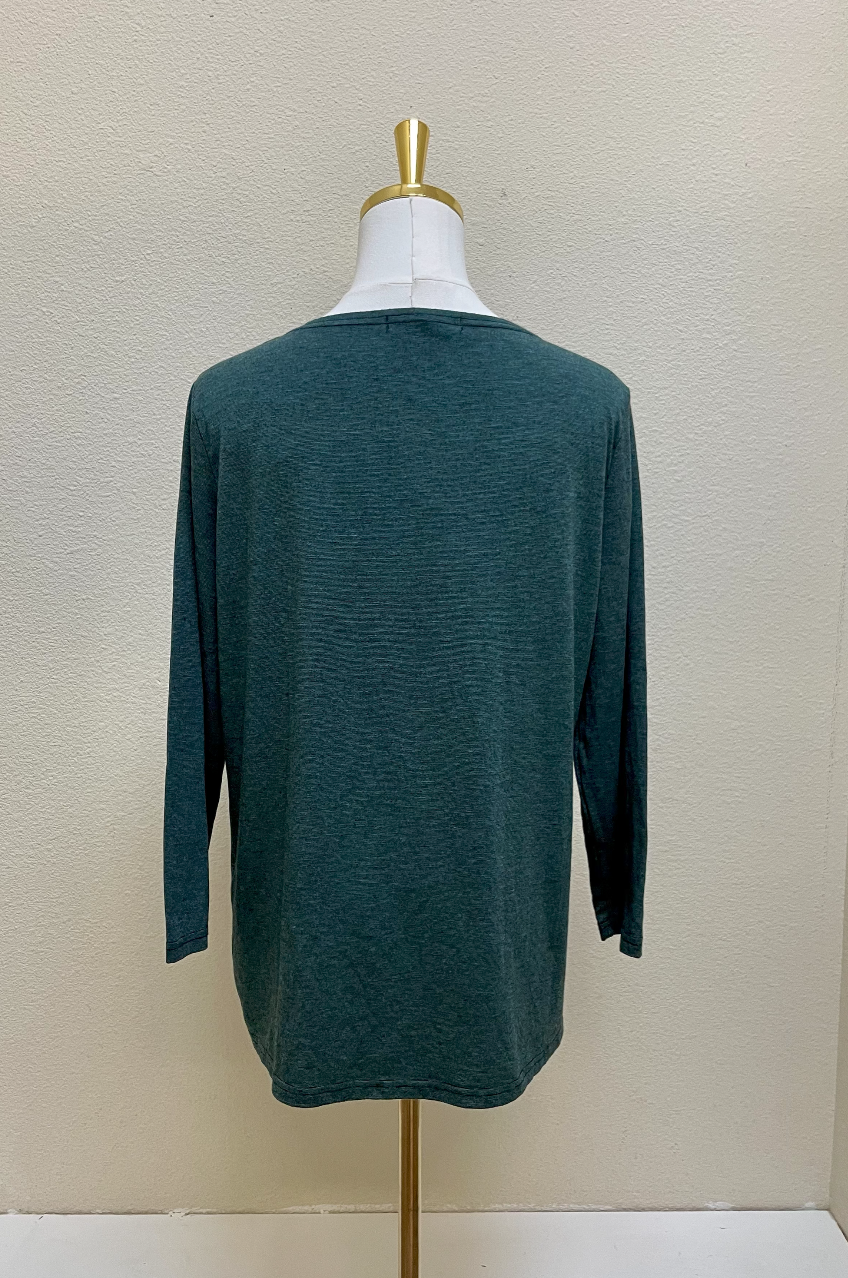 CUT LOOSE Char Jersey 3/4 Sleeve Boatneck Top - 6625060 - RIVIERA