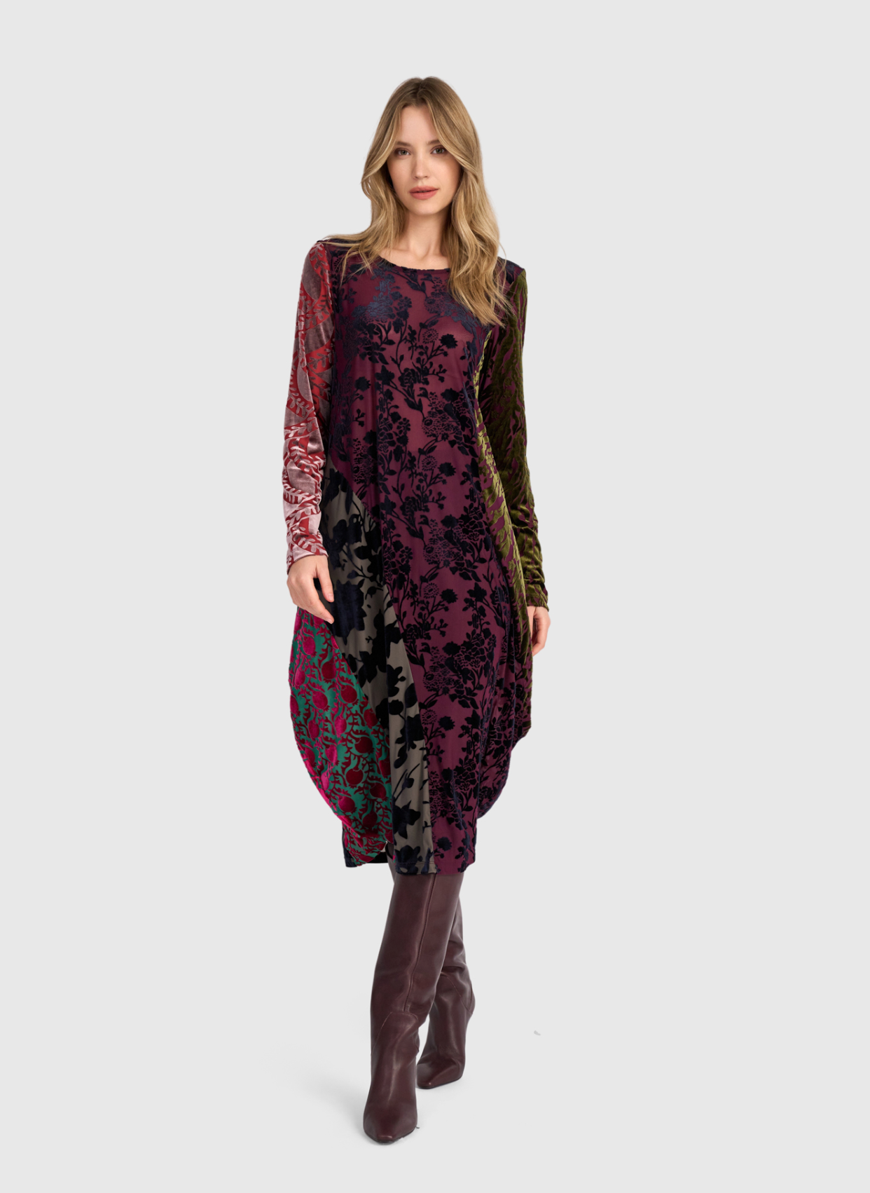 ALEMBIKA Cut Velvet Dress & Slip - AD901R - REGAL