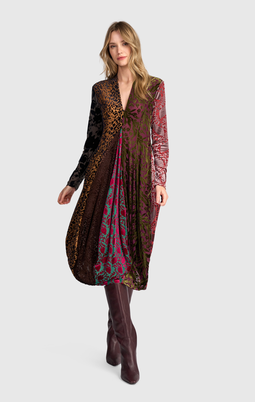 ALEMBIKA Cut Velvet Dress & Slip - AD902R - REGAL