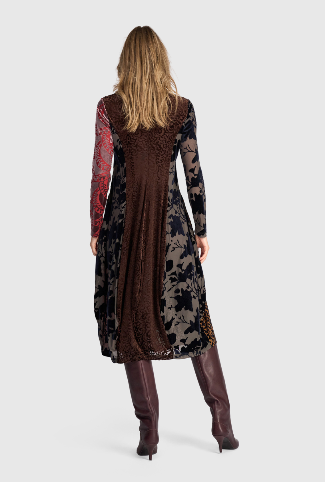 ALEMBIKA Cut Velvet Dress & Slip - AD902R - REGAL