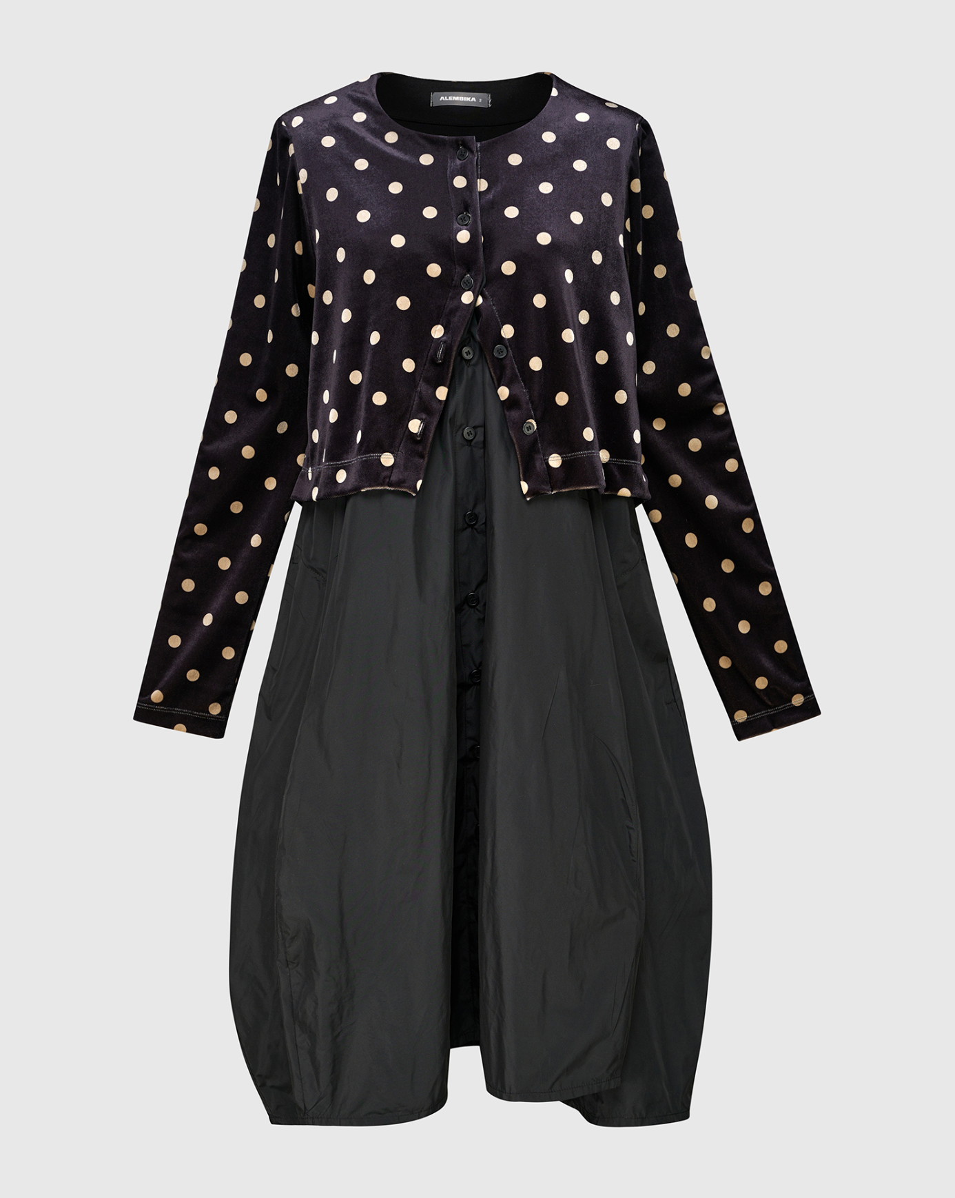 ALEMBIKA Taffeta-Velvet Dress - AD912P - POLKA