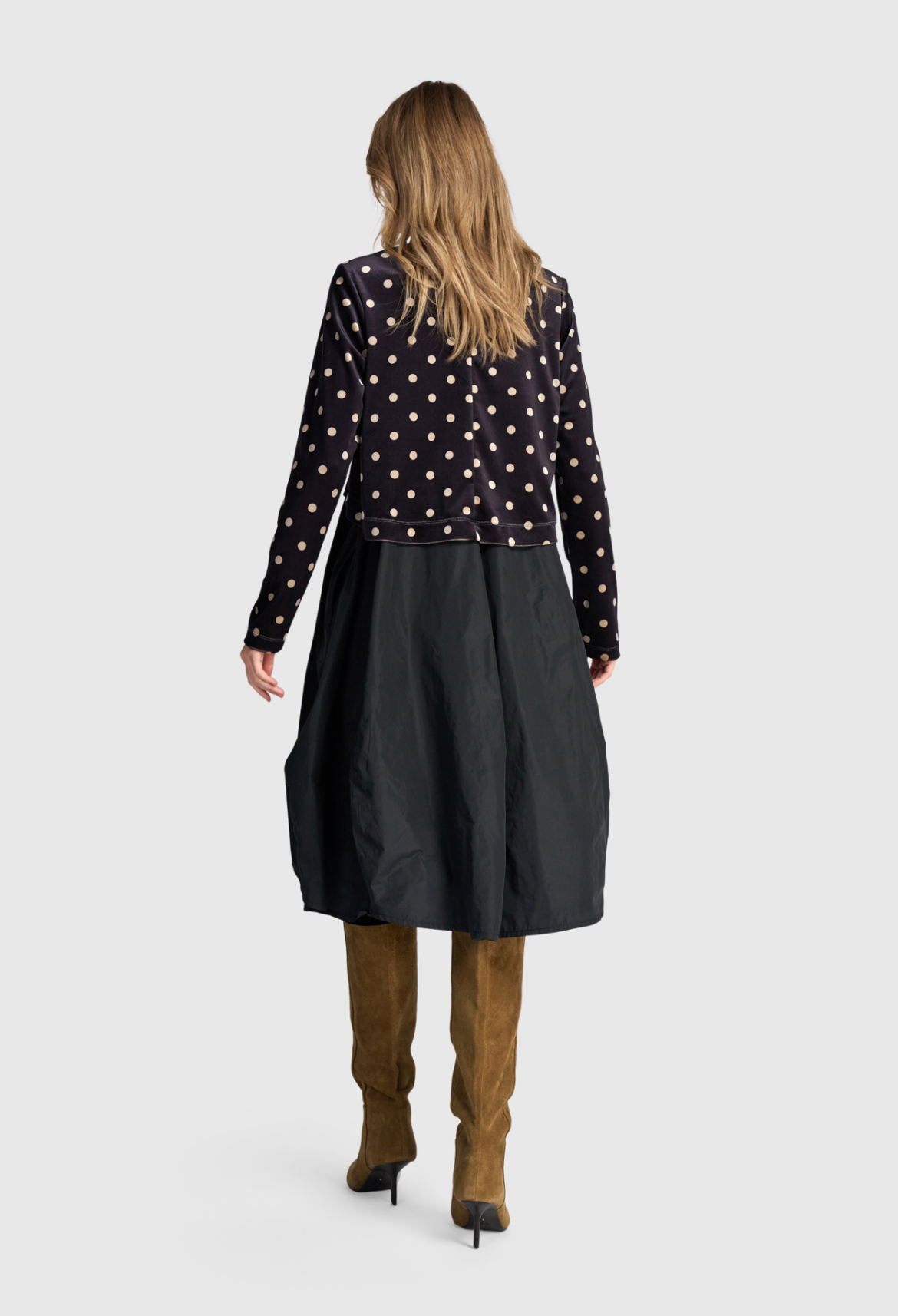 ALEMBIKA Taffeta-Velvet Dress - AD912P - POLKA