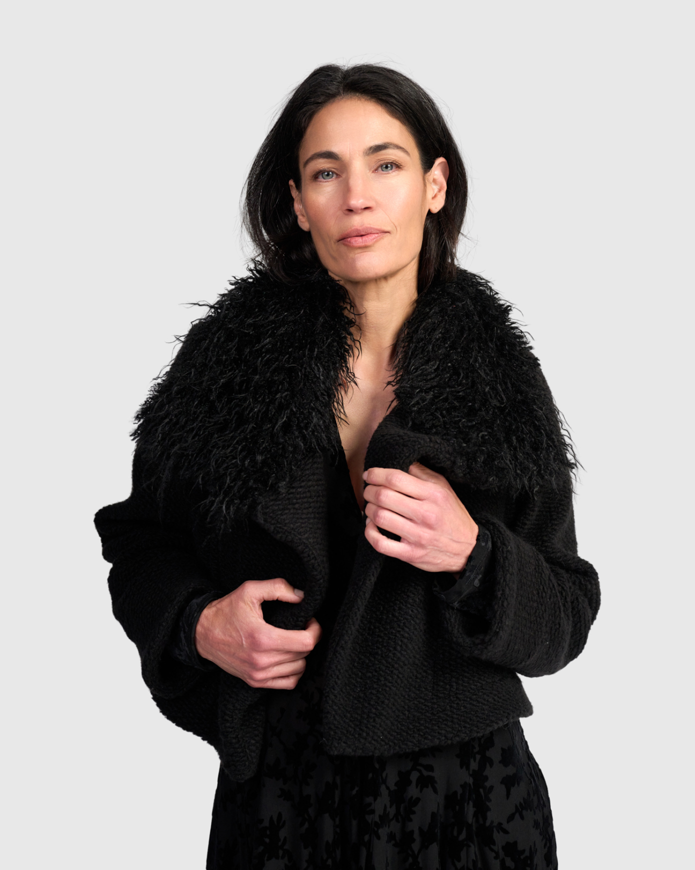ALEMBIKA Boucle Jacket - AJ727B - BLACK